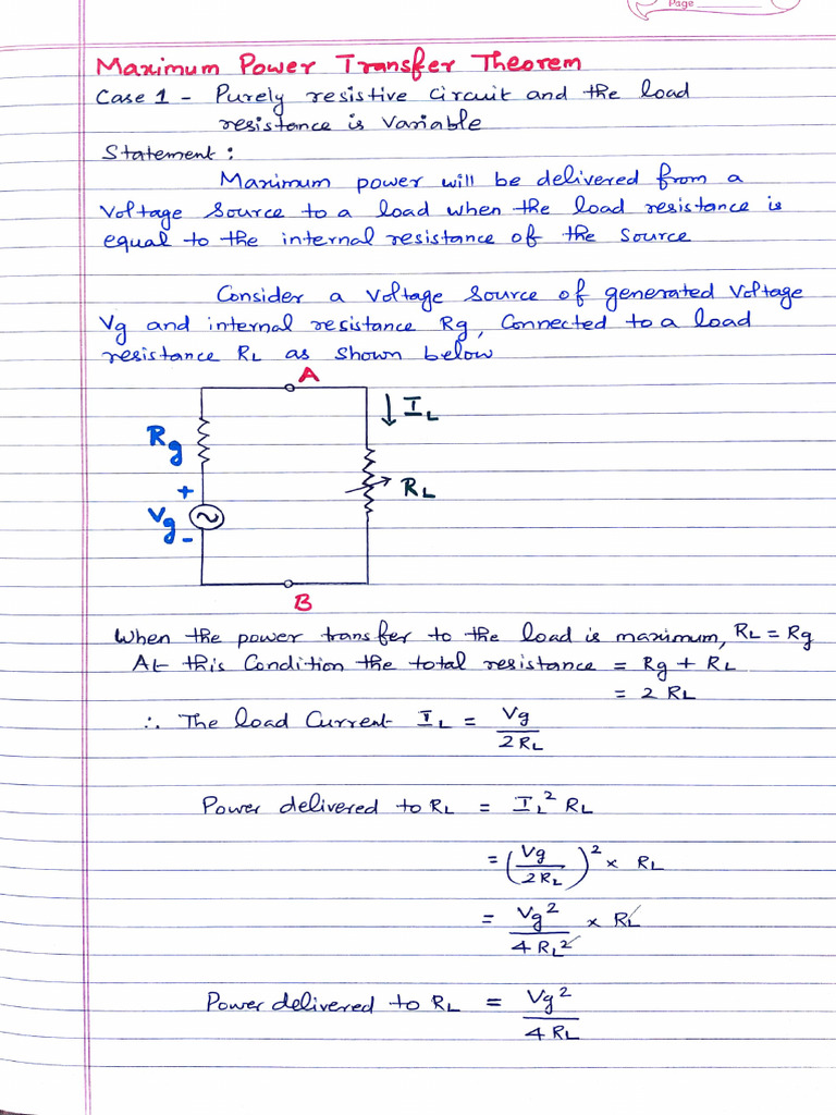 07 - Unit 03 - Maximum Power Transfer Theorem | PDF | Electromagnetism ...