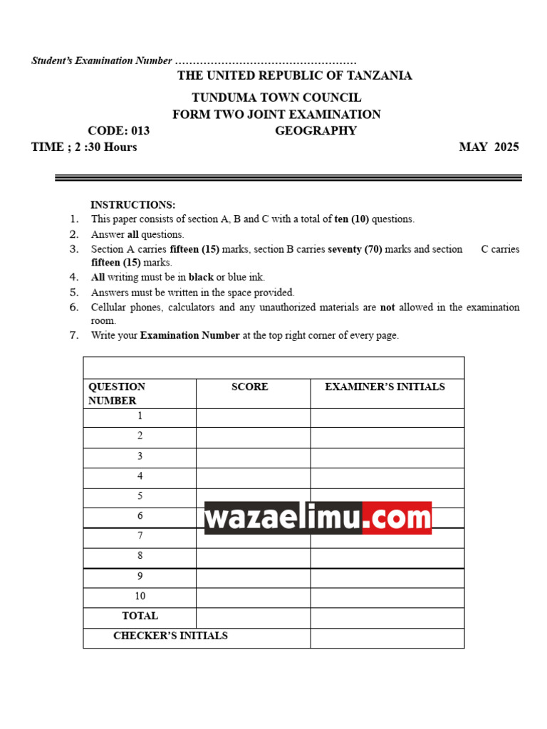 Geography Form Two | PDF | Apsis | Agriculture