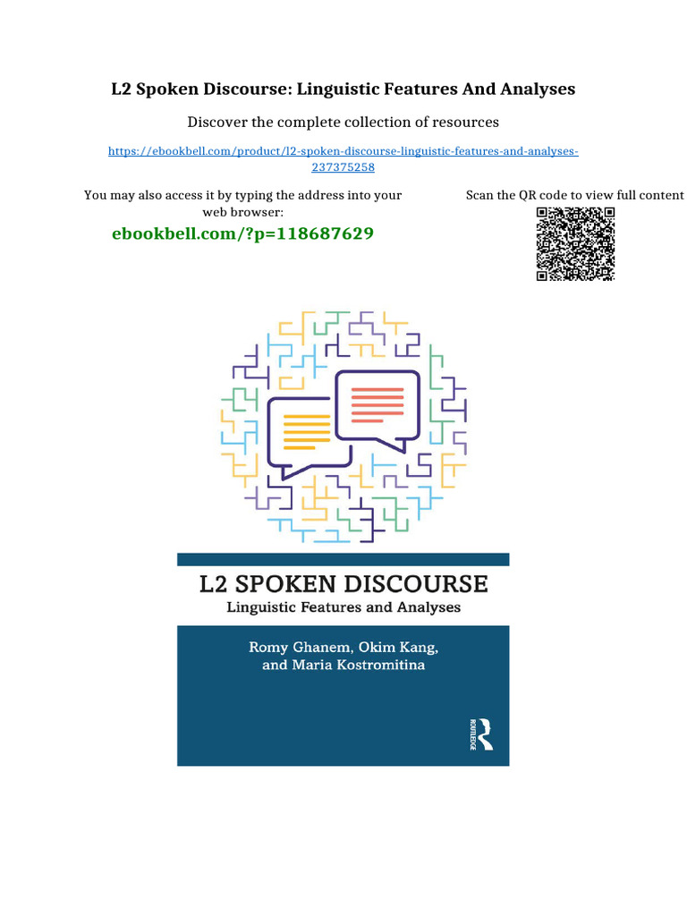 L2 Spoken Discourse: Linguistic Features and Analyses Ready To Read ...