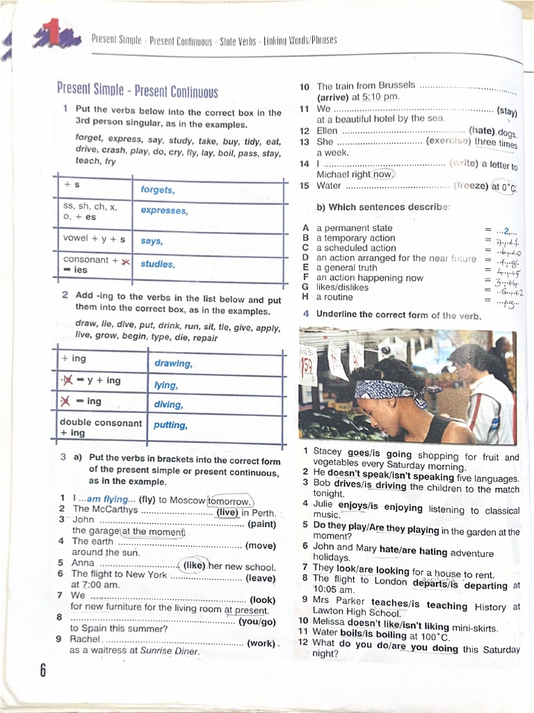 Present Simple - Present Continuous - State Verbs - Linking ...