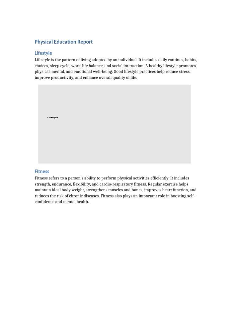 Physical Education Report Updated | PDF