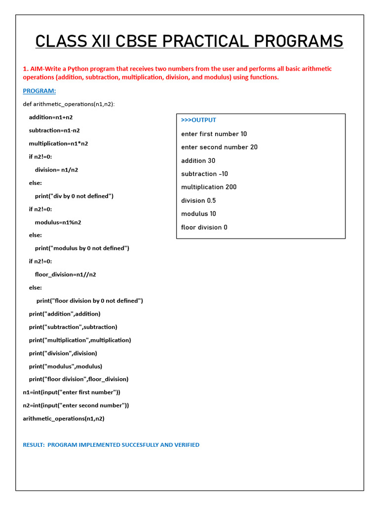 Xii Cbse Practical Programs | PDF | Arithmetic | Letter Case
