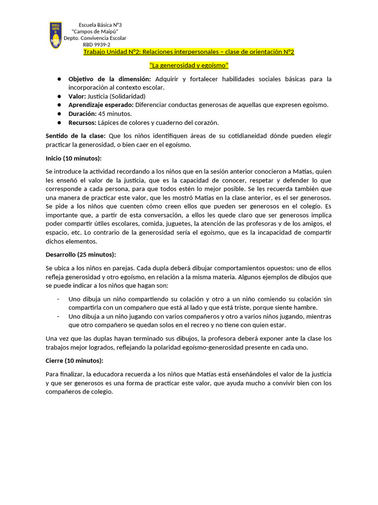 Unidad 2 - Clase 2 y 3 | PDF | Aprendizaje | Habilidades sociales