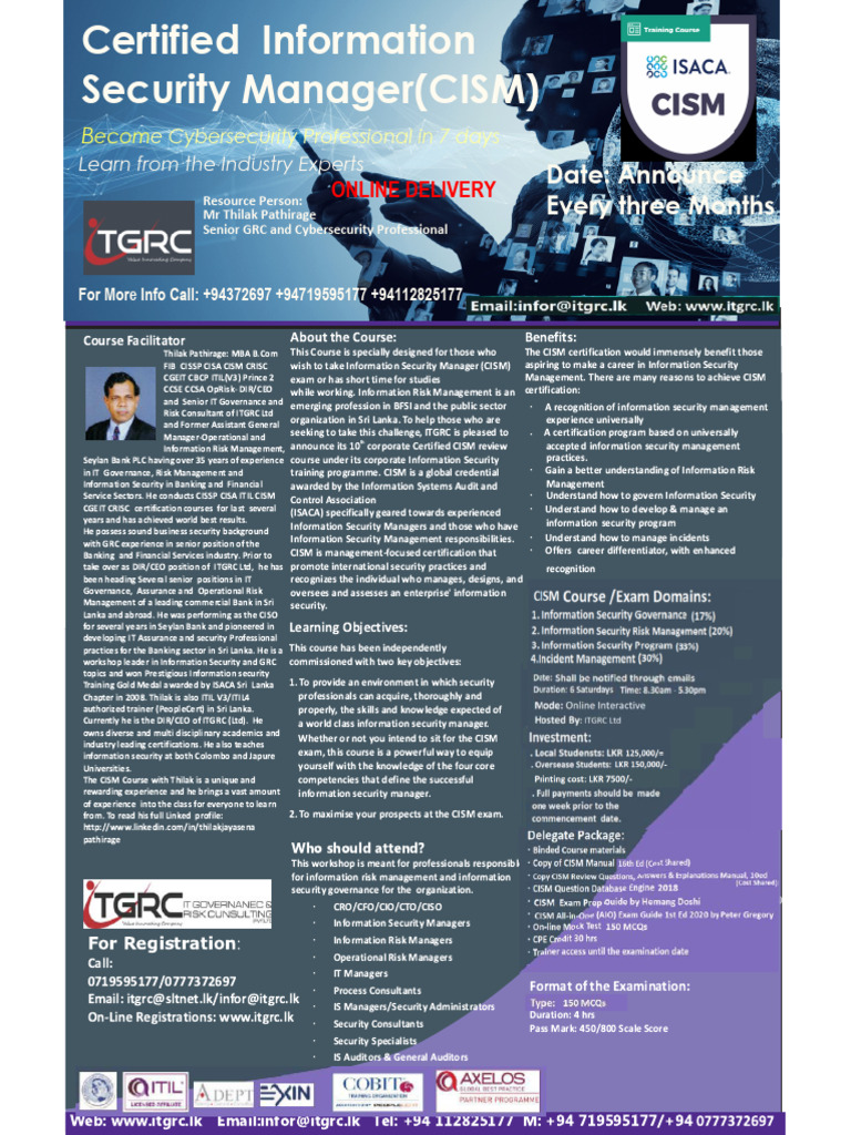 CISM Review Course Brochure Full - May 2025.125 Final 2 | PDF