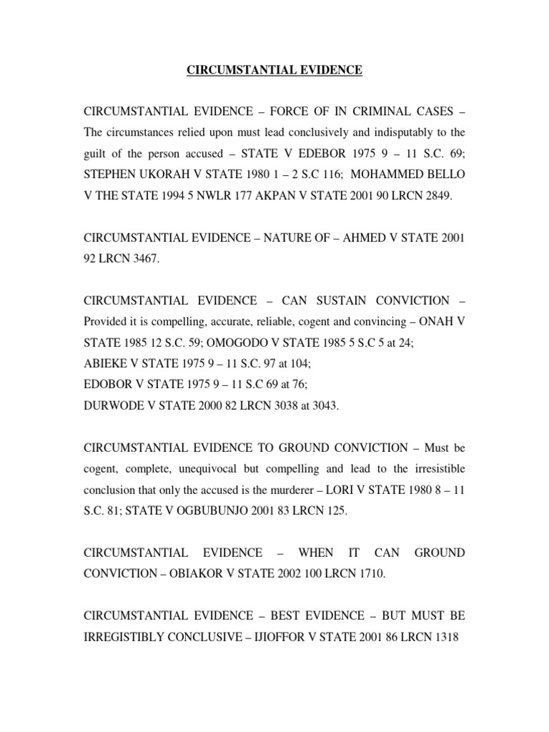 Circumstantial Evidence | PDF