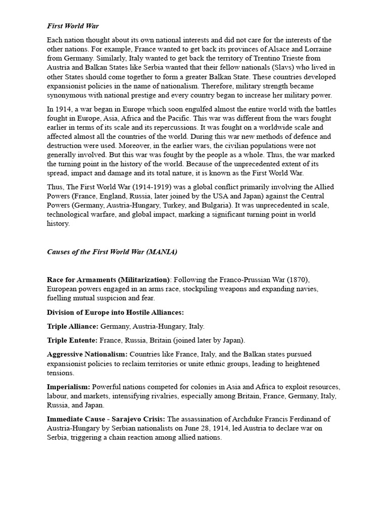 First World War | PDF | Allies Of World War I | Austria Hungary