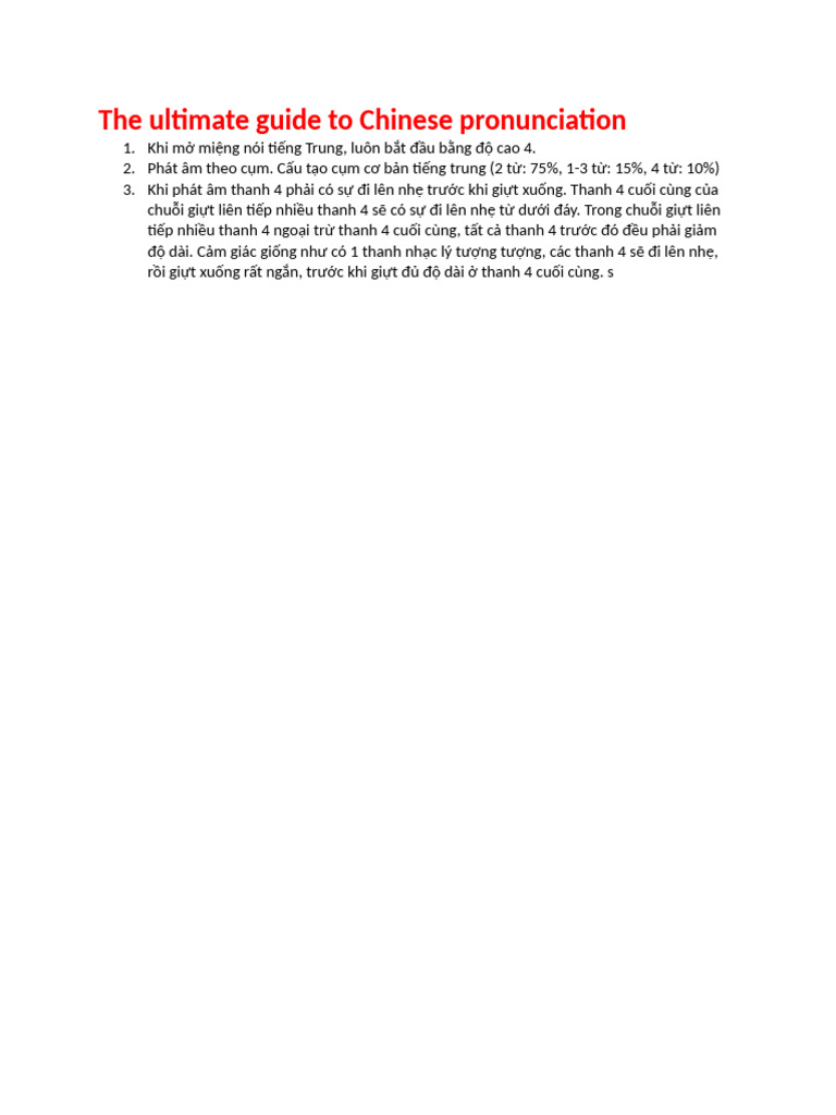 The Ultimate Guide To Chinese Pronunciation | PDF
