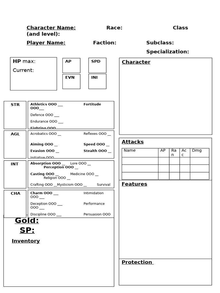 Character Sheet | PDF