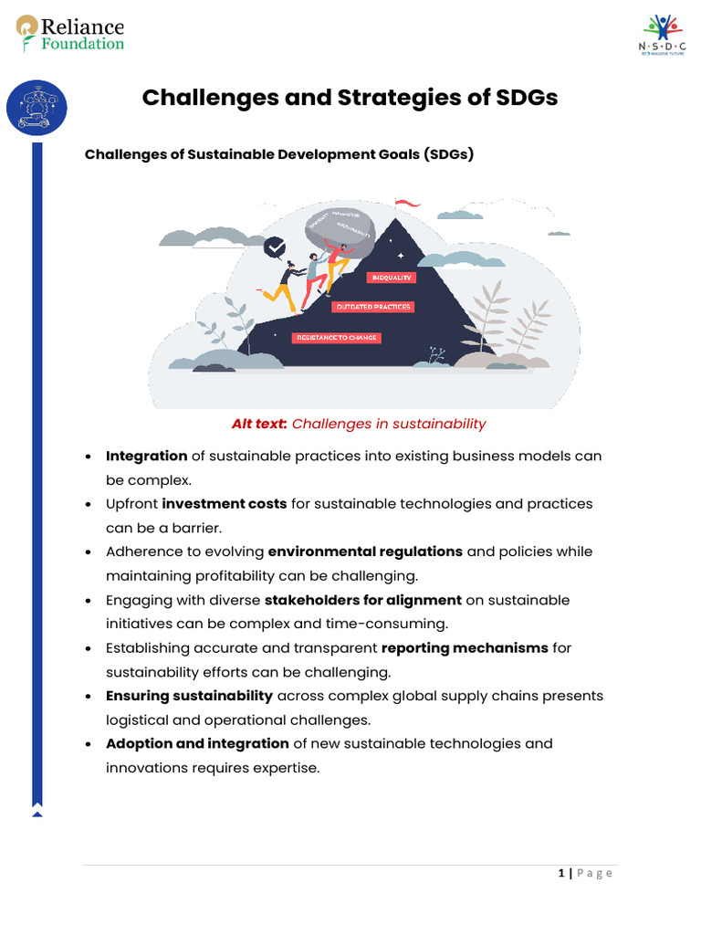 Challenges and Strategies of SDGs | PDF