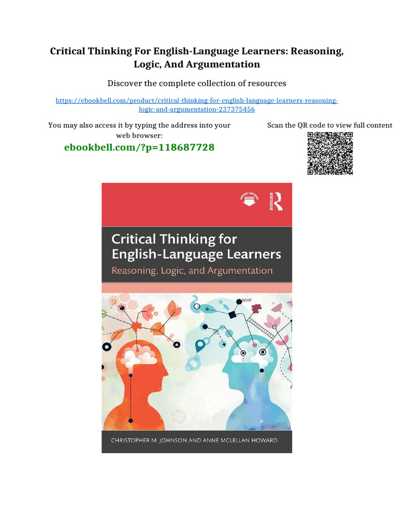Critical Thinking For English-Language Learners: Reasoning, Logic, and ...