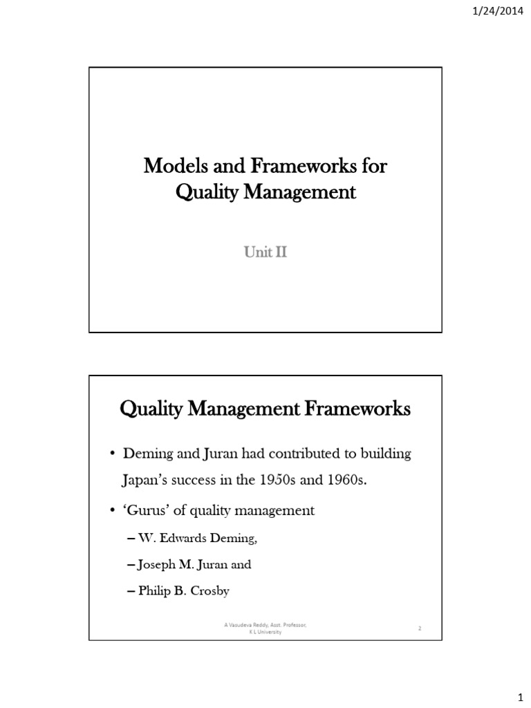 Unit II | PDF | Quality Management | Leadership