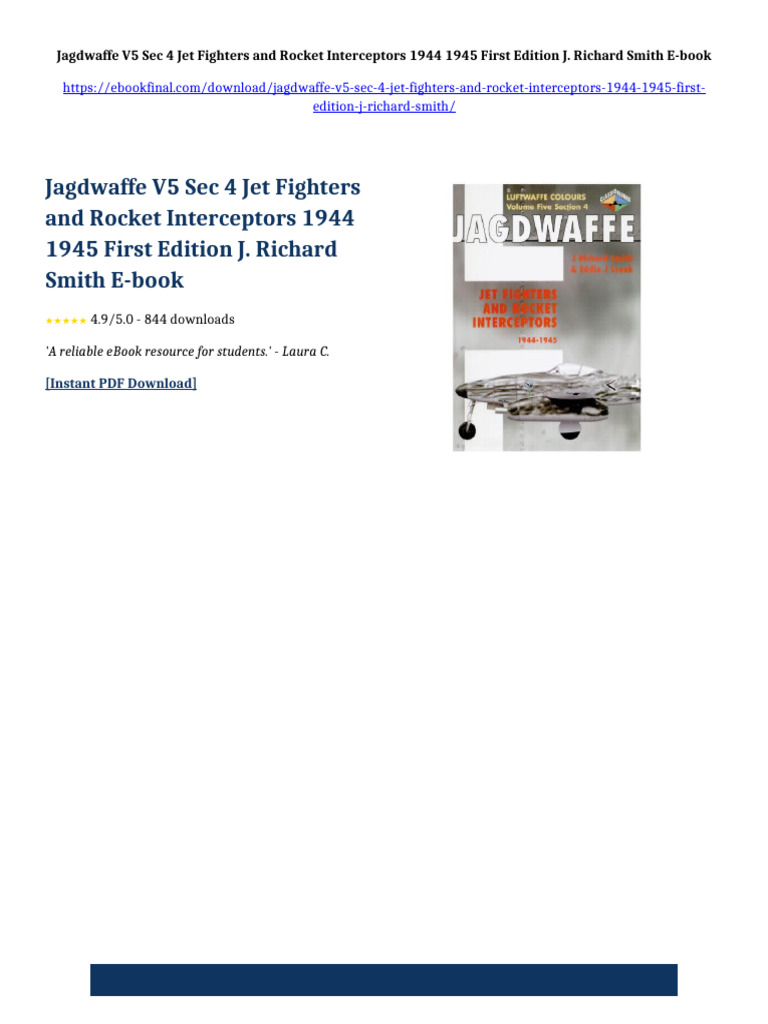 Jagdwaffe V5 Sec 4 Jet Fighters and Rocket Interceptors 1944 1945 First ...