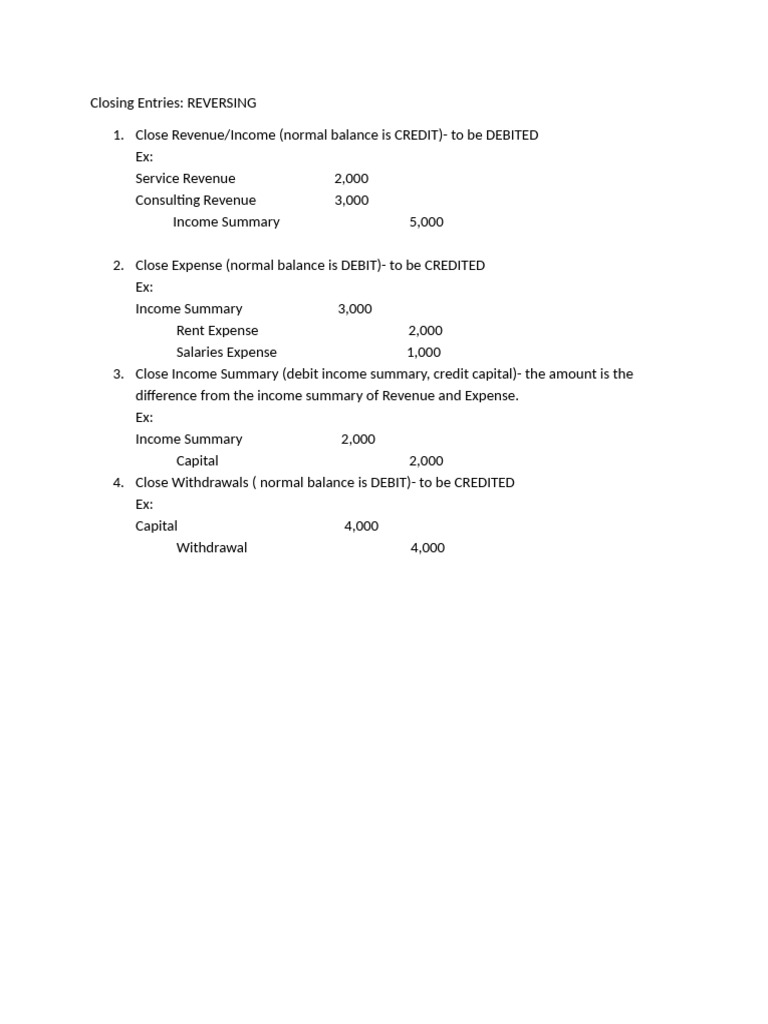 Closing Entries (Own Notes) | PDF