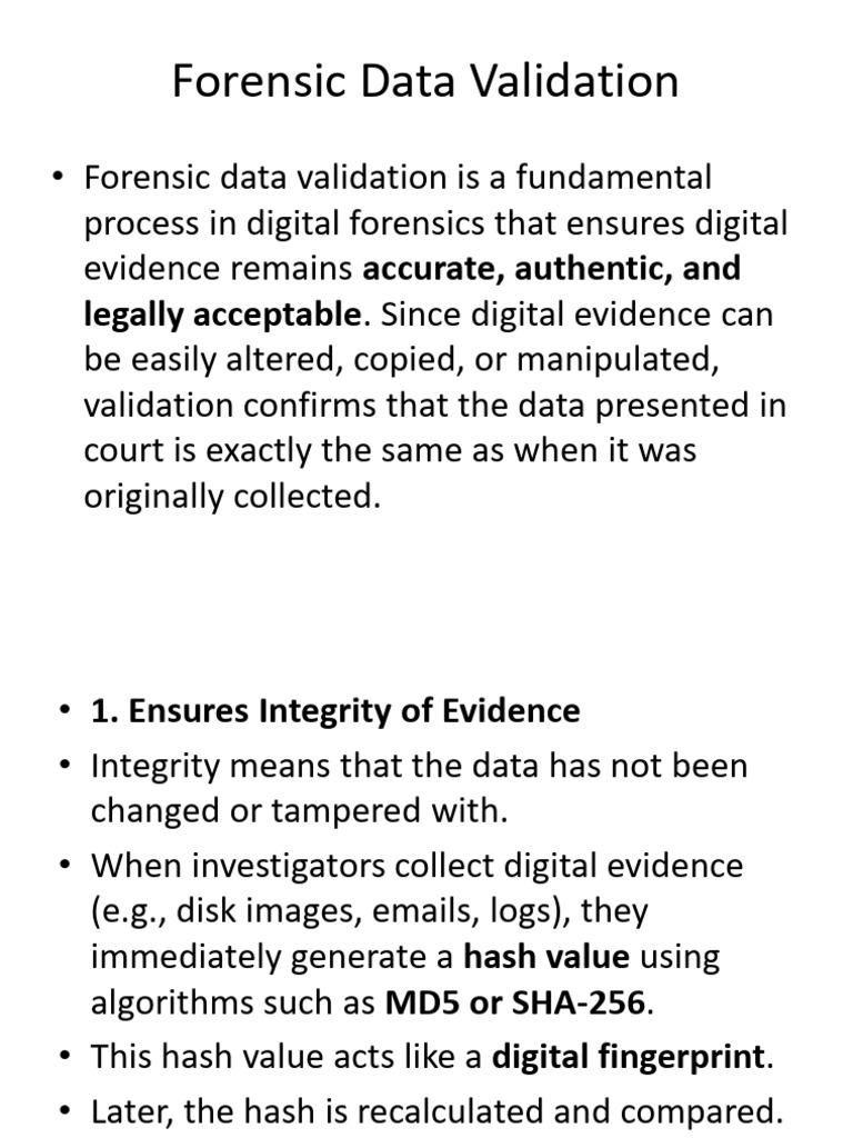 Forensic Data Validation | PDF | Authentication | File Format