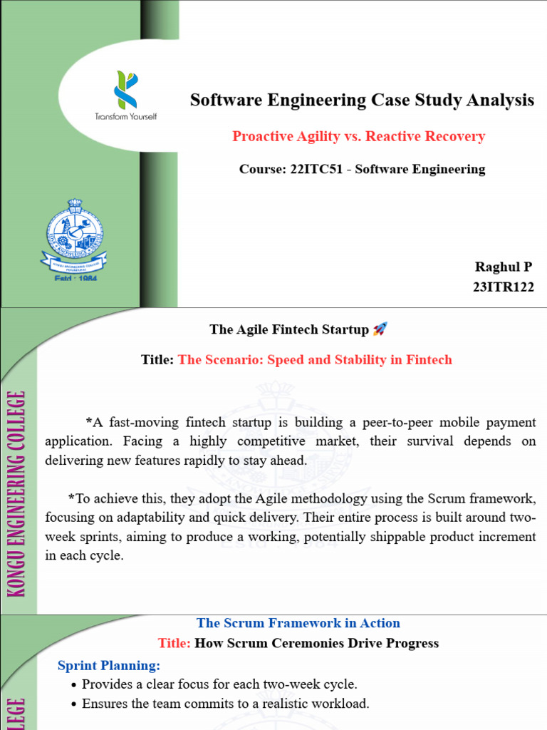 Software Engineering Case Study Analysis | PDF | Agile Software ...