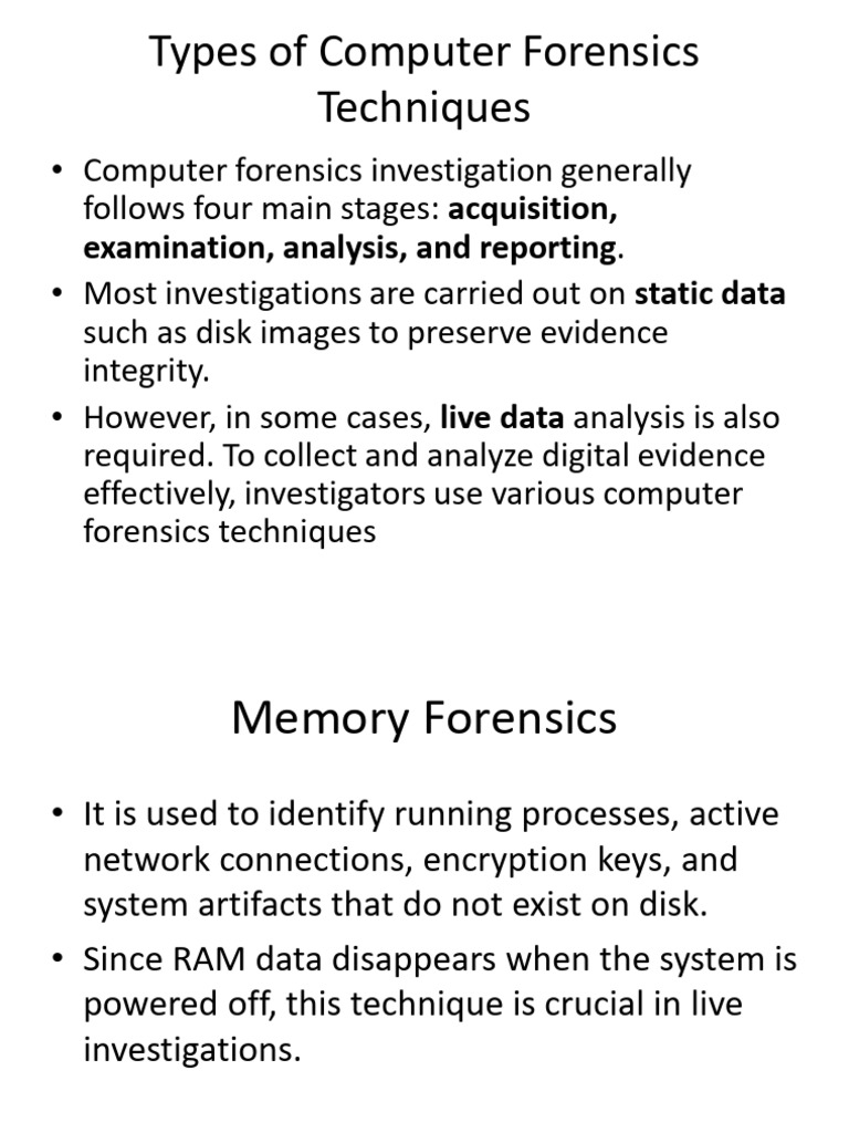 Types of Computer Forensics Techniques | PDF | Computer File | Computer ...