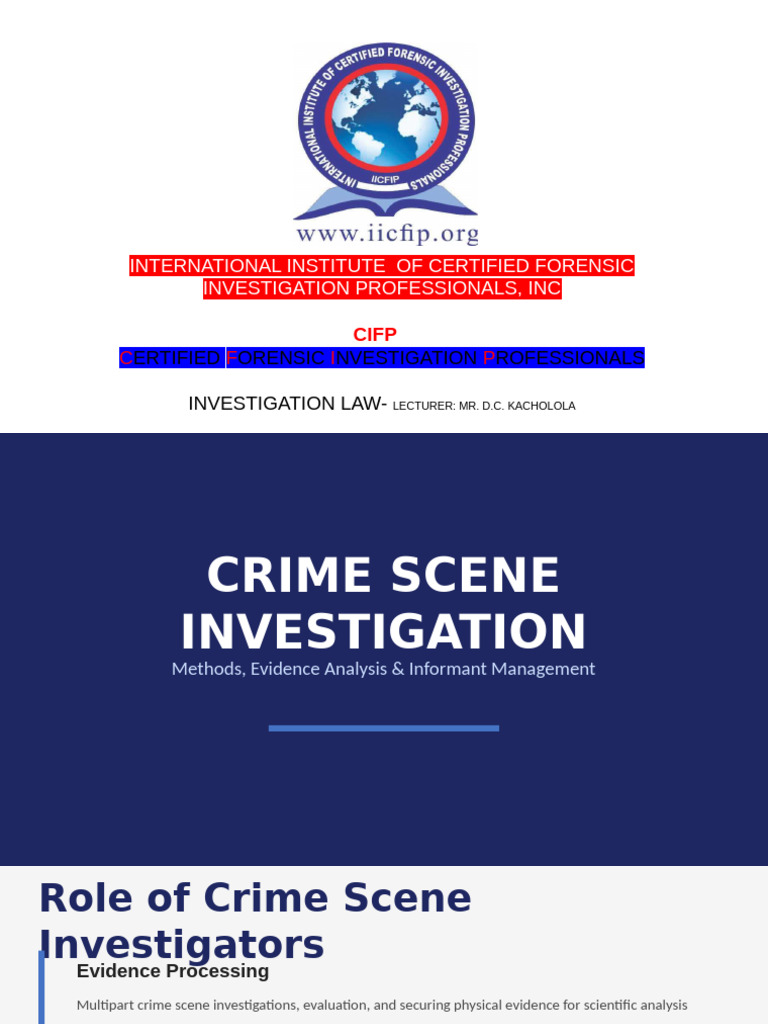 3 Crime Scene Investigation Plus Informant Lecture | PDF | Crime Scene ...