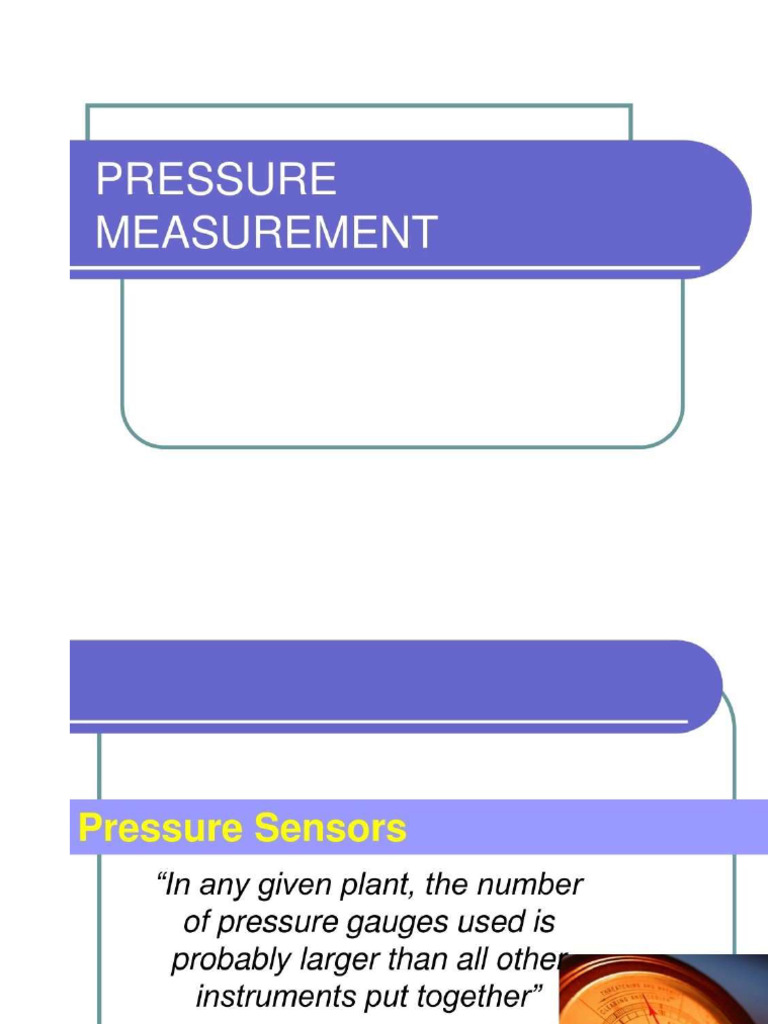 Pressure Measurement PPT (Mohit) | PDF