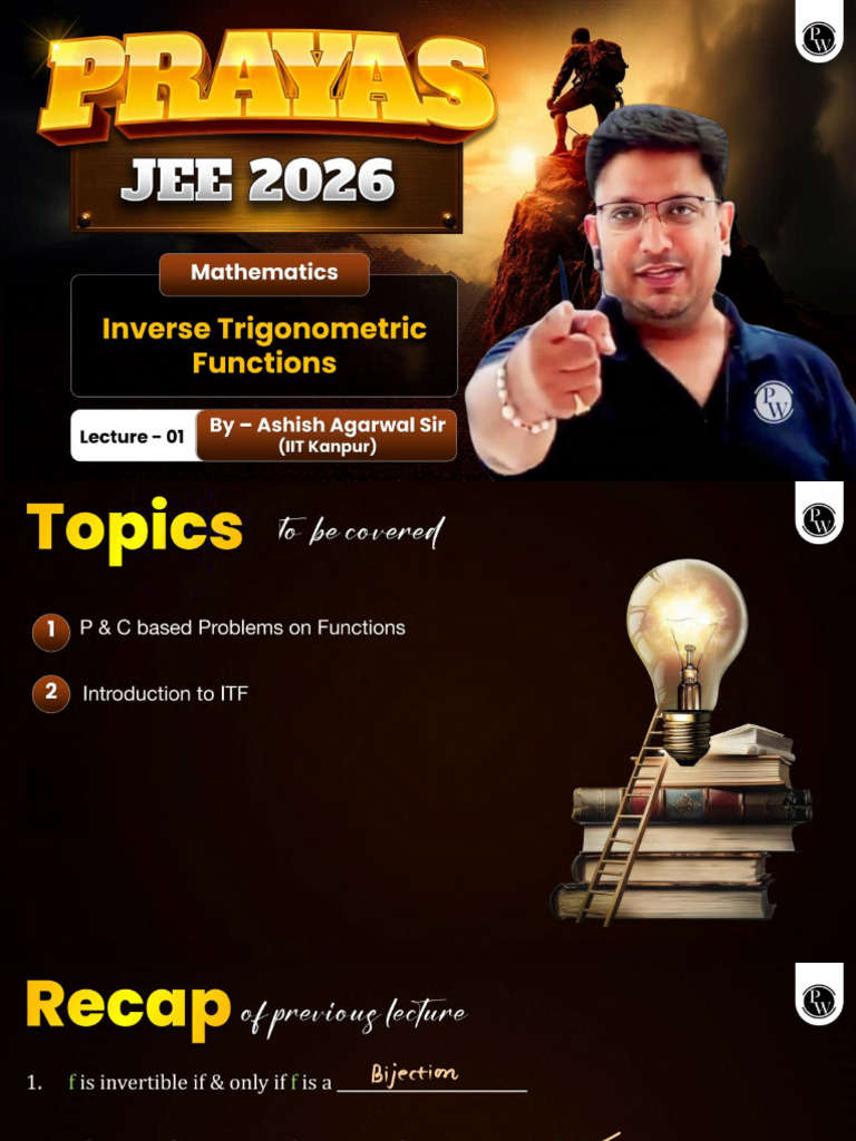 Inverse Trigonometric Functions 01 Class Notes | PDF