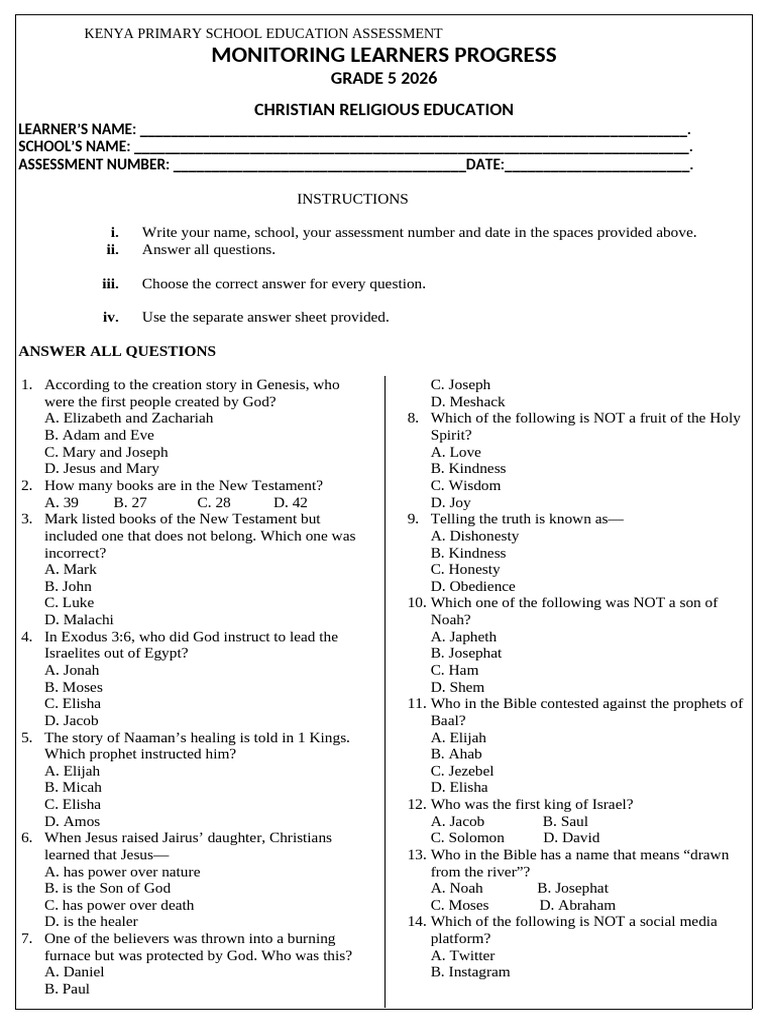 GRADE 5 CRE | PDF | Elijah | Abraham