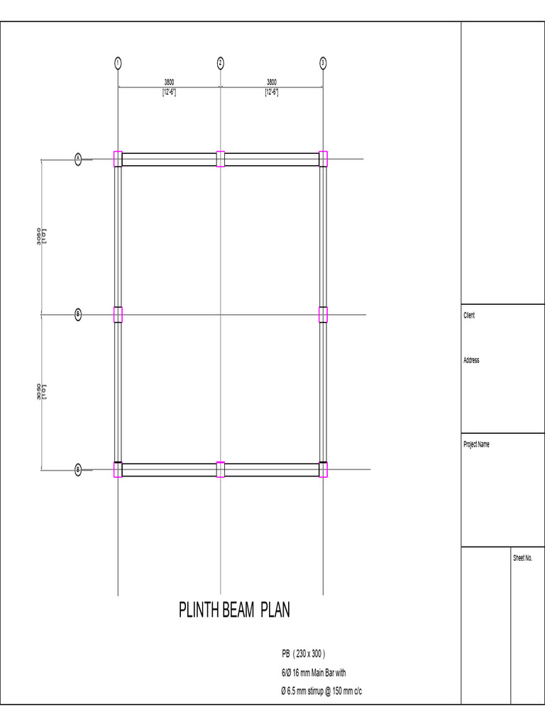 Magwe Toilet Plinth Beam Plan | PDF
