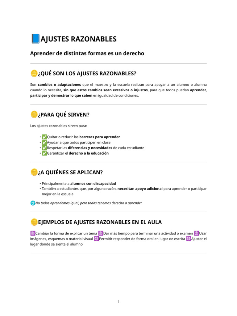 Infografía _ Ajustes Razonables (Lenguaje Para Alumnos) | PDF