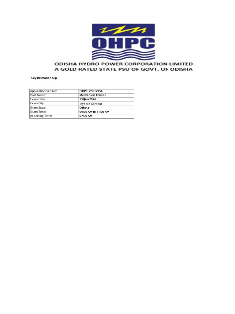 Ohpc Form 2025 | PDF