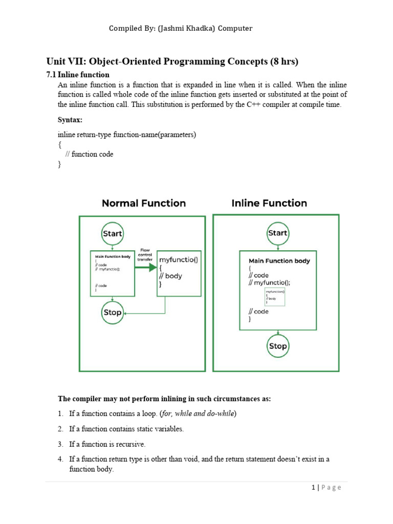 Unit 7 Object-Oriented Programming Concepts | PDF | Parameter (Computer ...