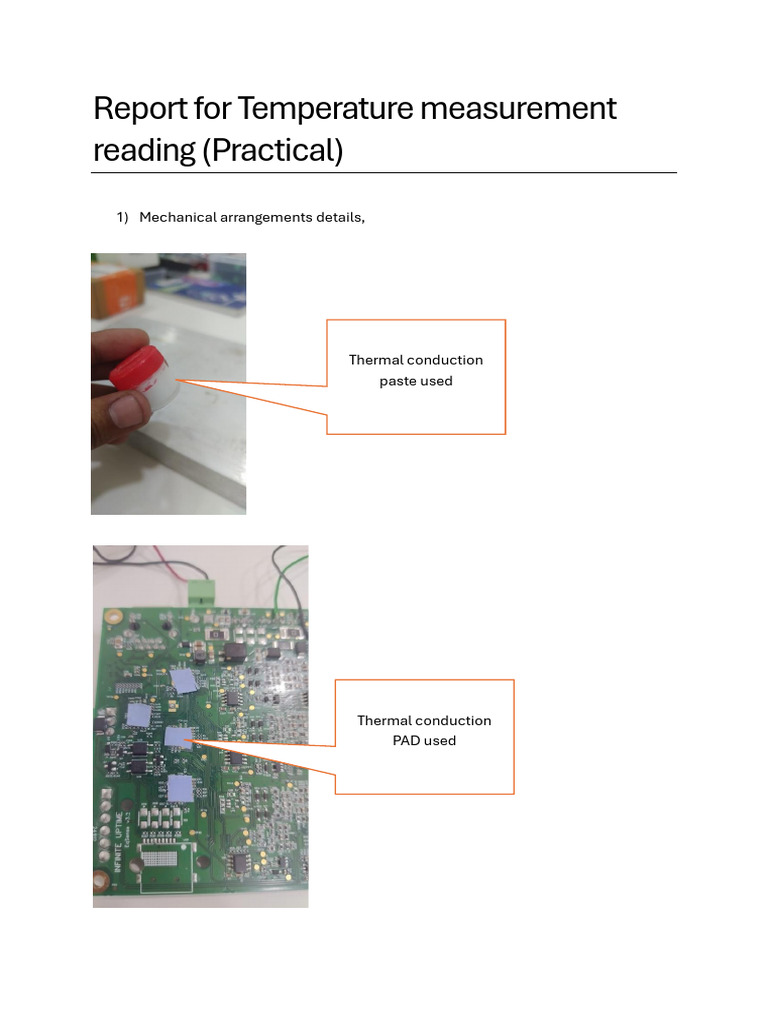 Pratical Temp (With and Without Heatsink) Measurement Report | PDF