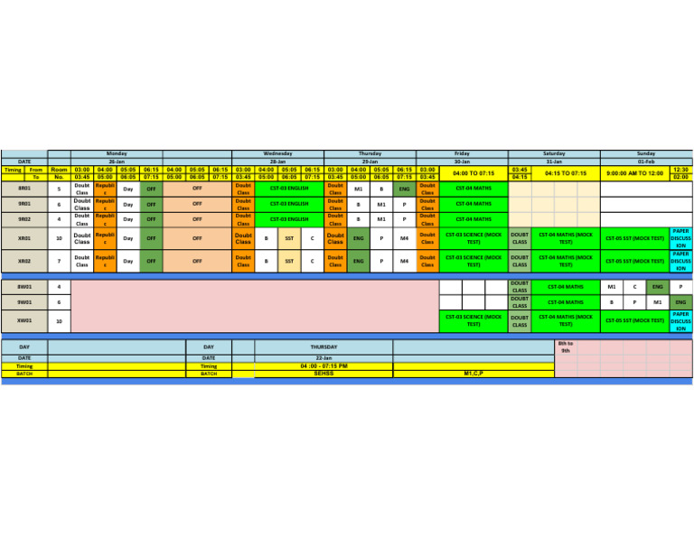 Foundation Time Table-5 | PDF