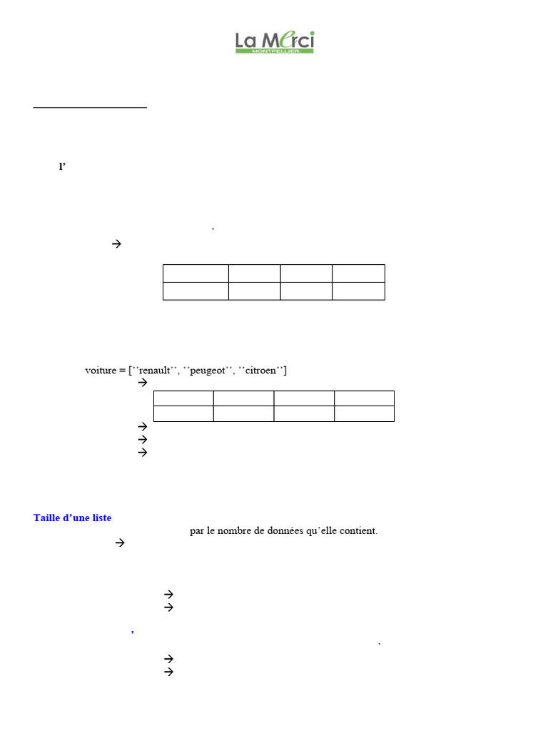 Cours de Python - 7 - Les Tableaux | PDF | Python (Langage de ...