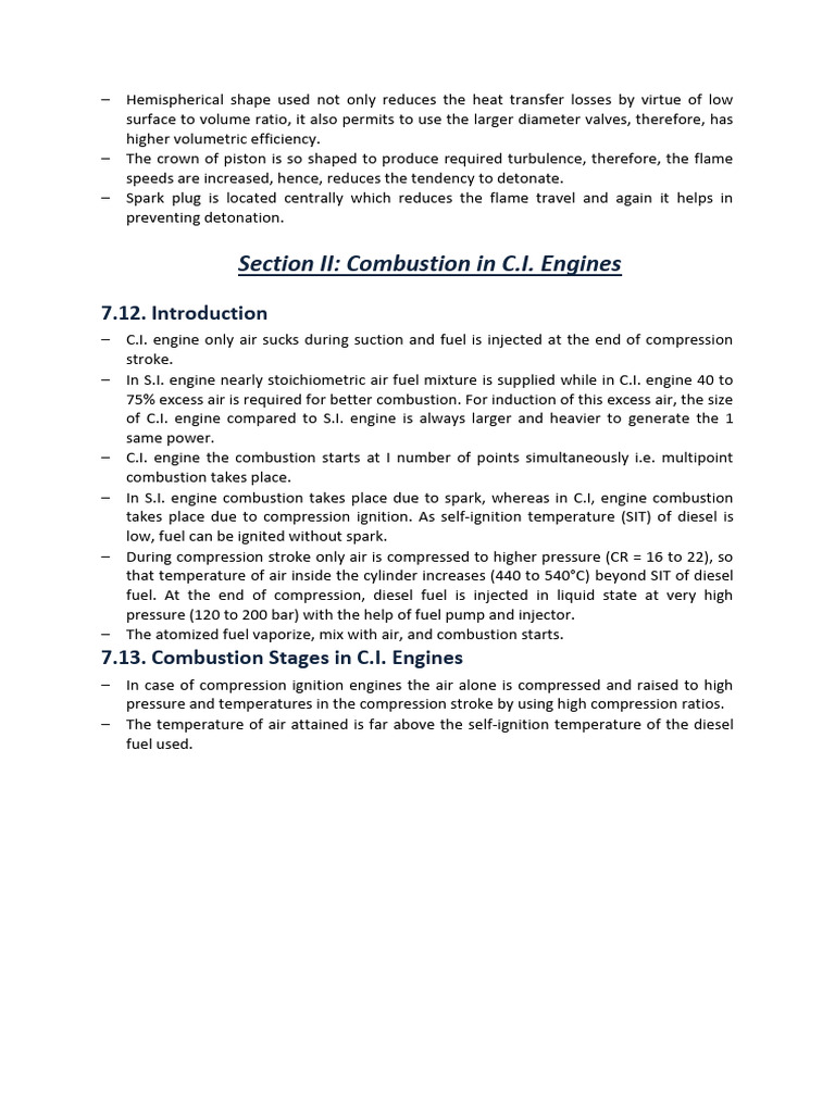 Combustion in CI Engines - M3-2 | PDF | Diesel Engine | Engines