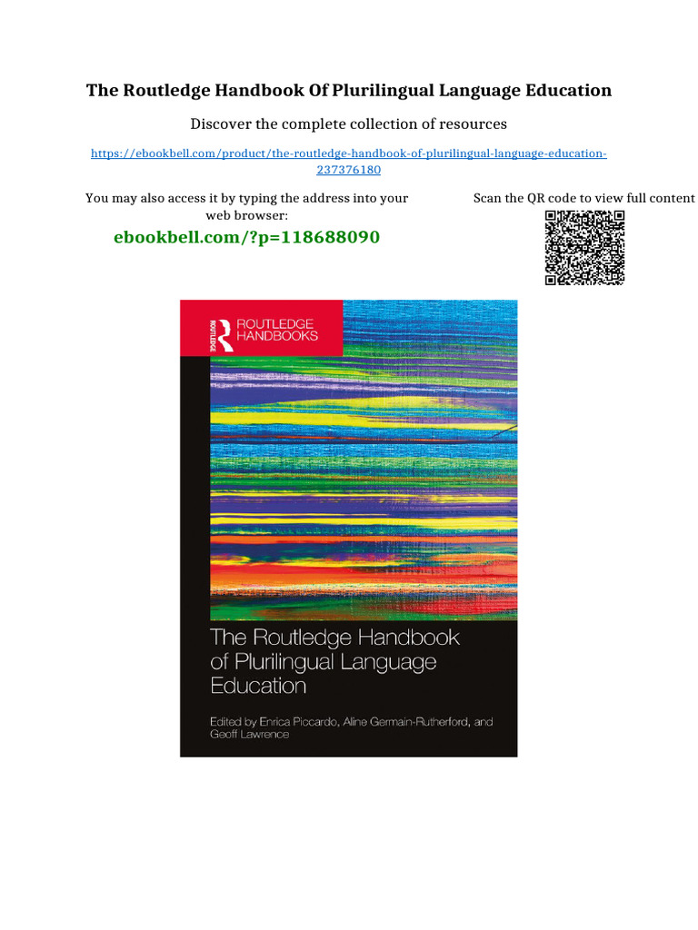 The Routledge Handbook of Plurilingual Language Education All Chapters ...