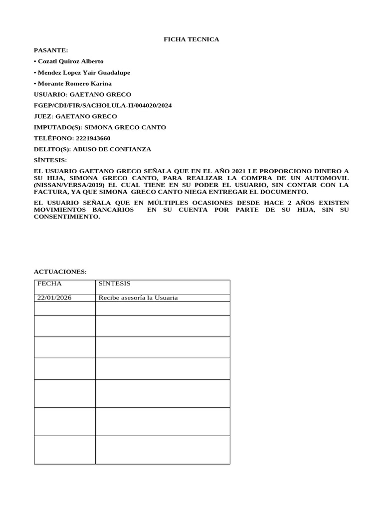 Ficha Tec | PDF