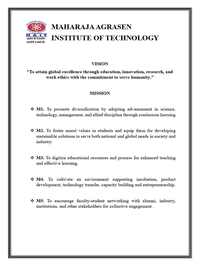 Mission Vision Mait New (1) (1) | PDF