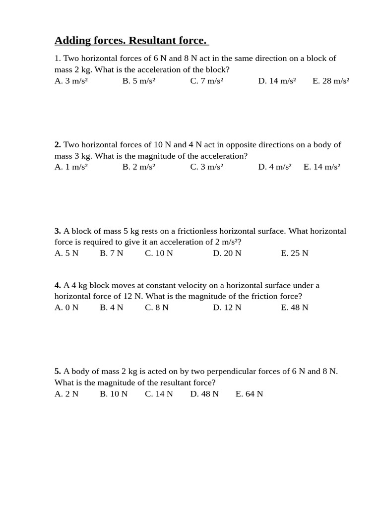Dynamics 2 Resultant Force | PDF | Force | Friction