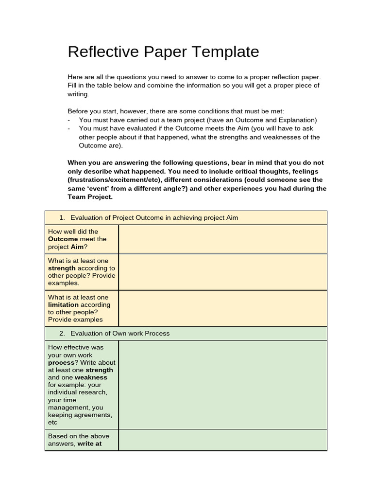 Reflective Paper Template | PDF | Cognitive Science | Human Communication