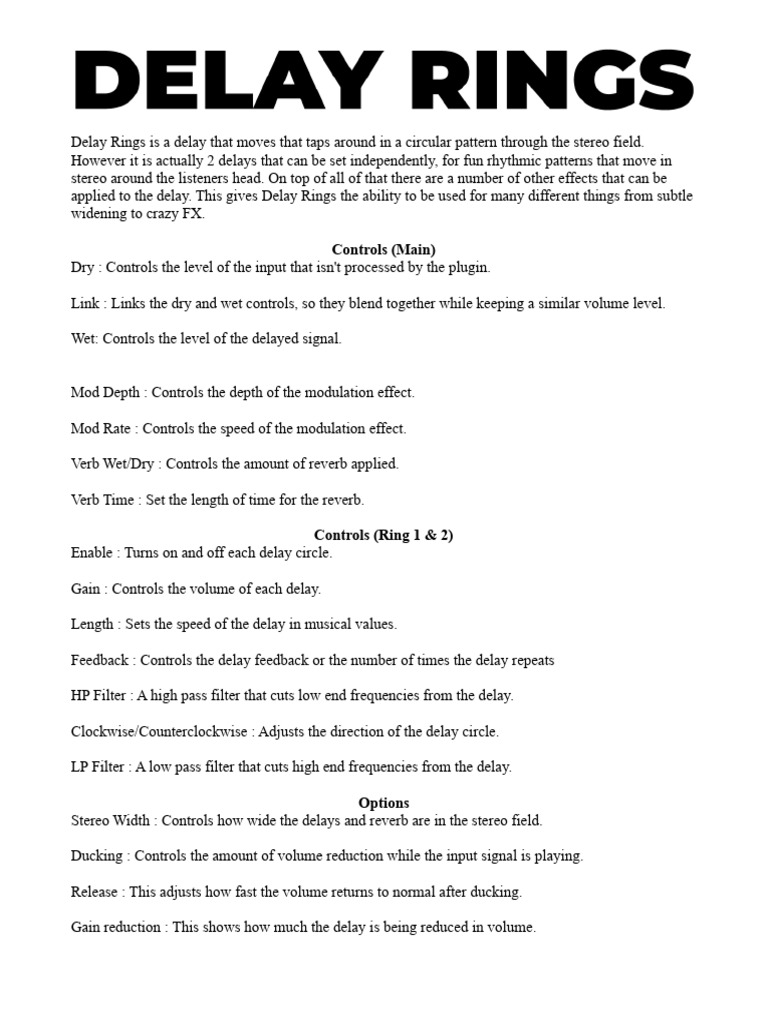 Delay Rings - Manual | PDF