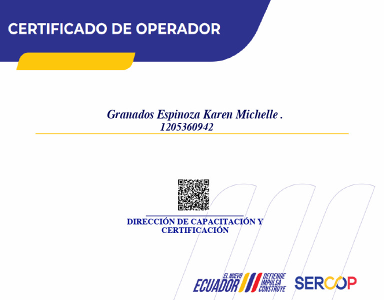 Certificado - Fundamentos SERCOP | PDF