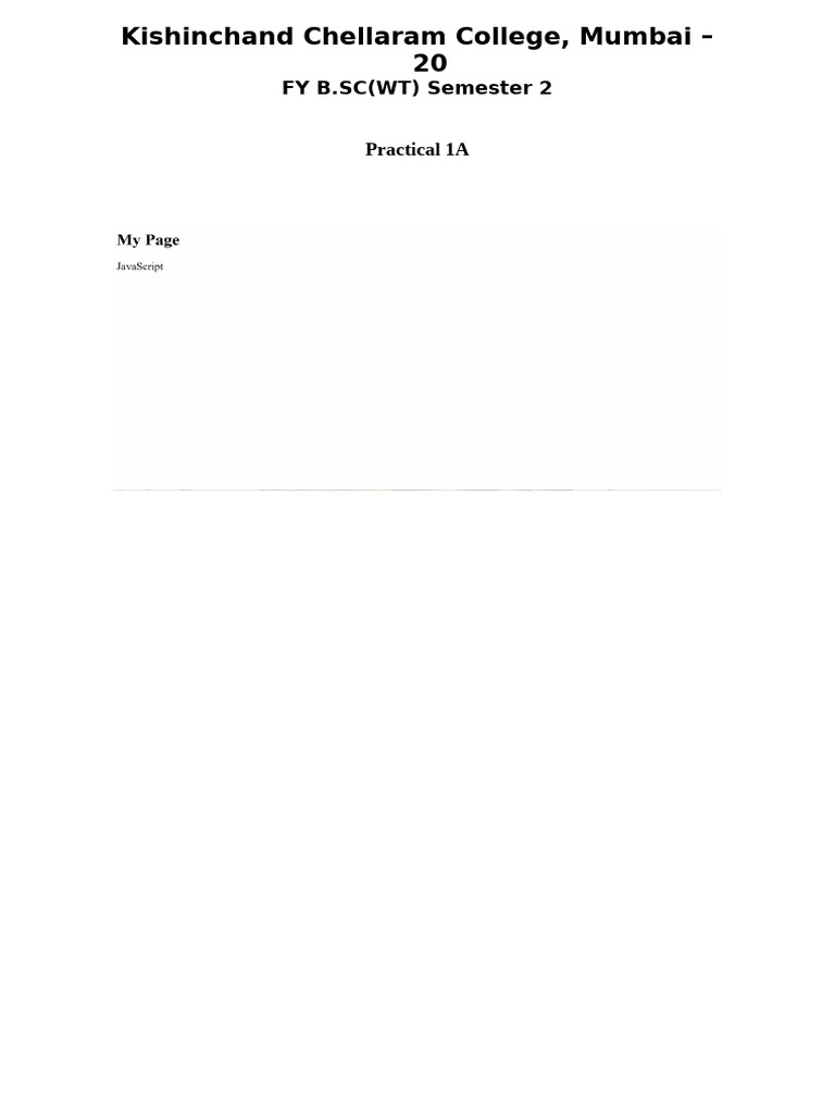 Javascript Practicals | PDF