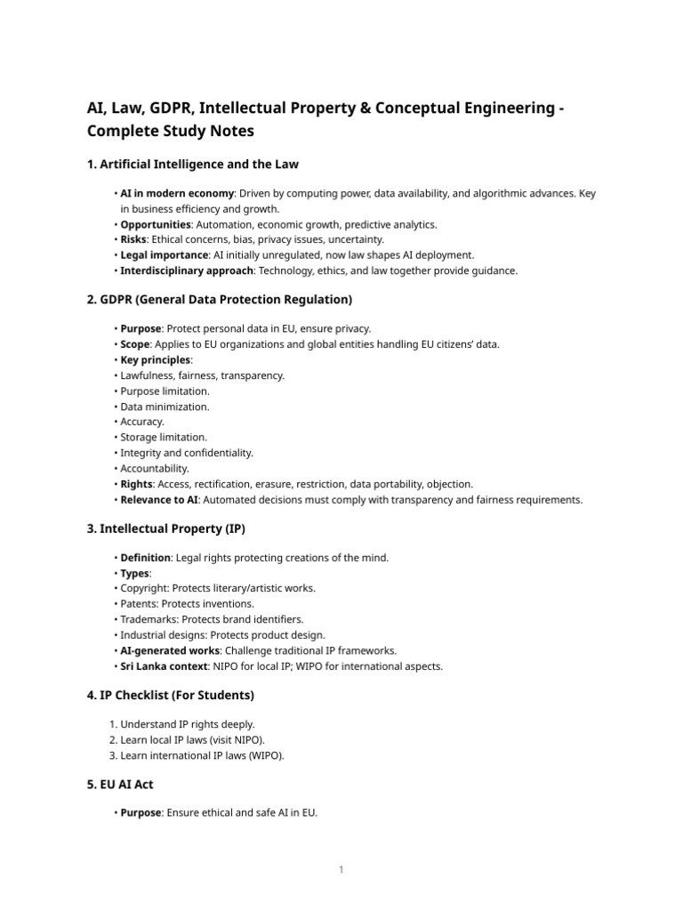 Ai Law GDPR Ip Conceptual Engineering | PDF | Intellectual Property ...