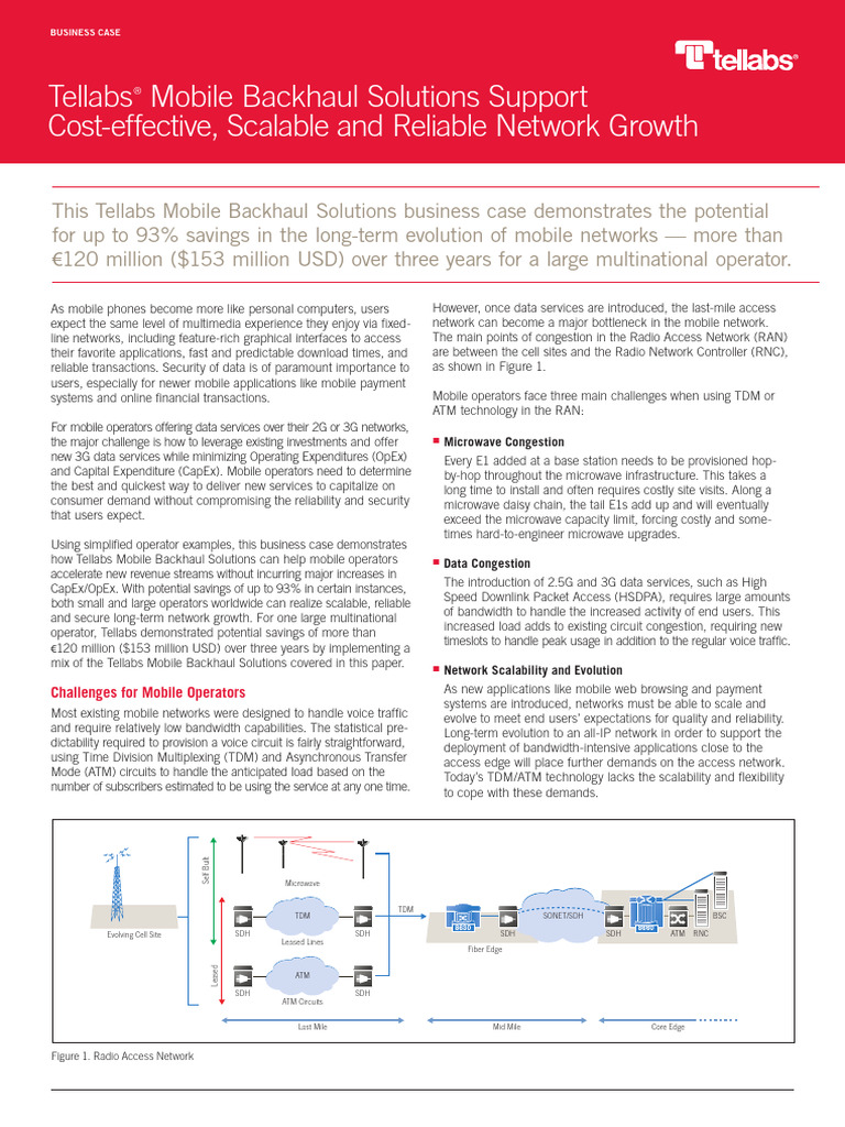 Tellabs Mobile Backhaul Solutions | PDF | Computer Network | Networking