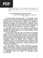 LEVI-STRAUSS. A Crise Moderna Da Antropologia