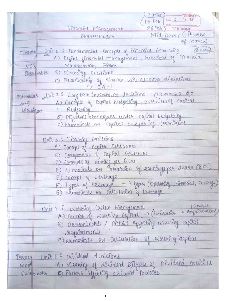 FM Notes | PDF
