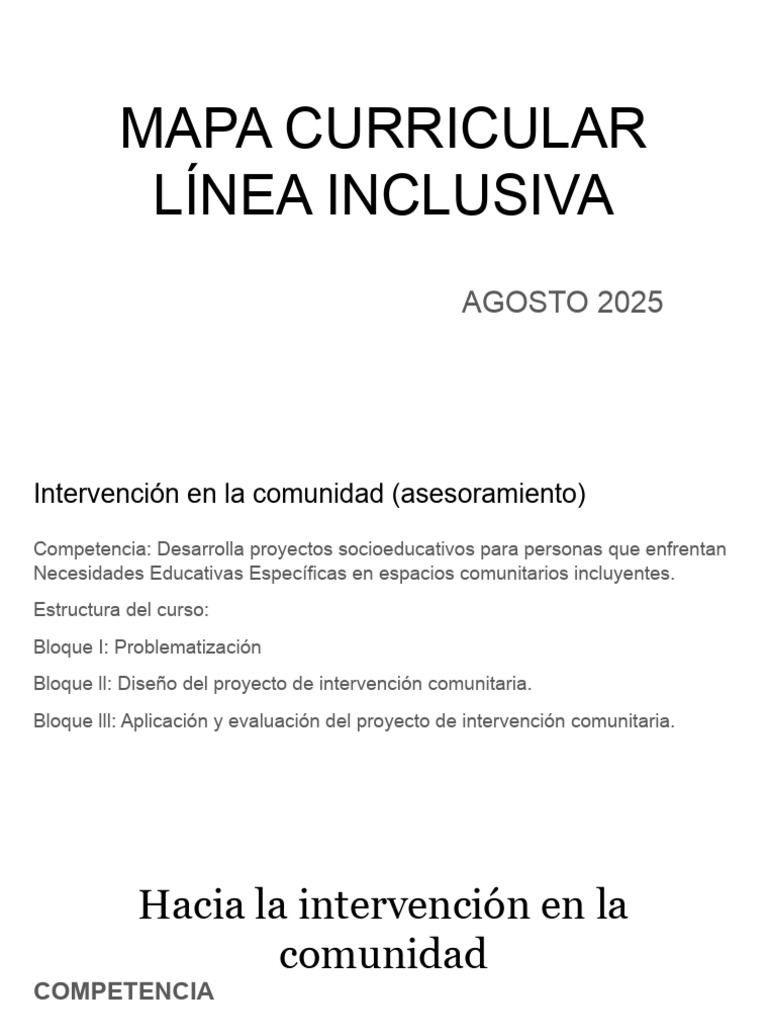 Mapa Curricular Línea Inclusiva | PDF | Plan de estudios | Evaluación
