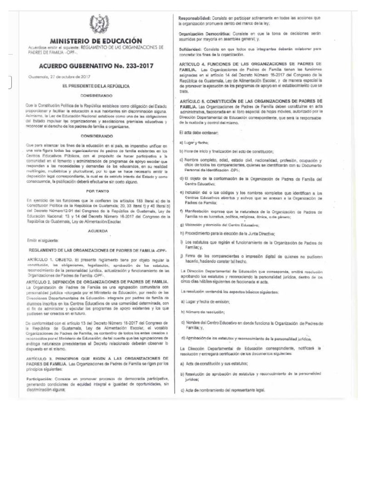 AG-233.2017-Organización de Padres de Familia - OPF | PDF