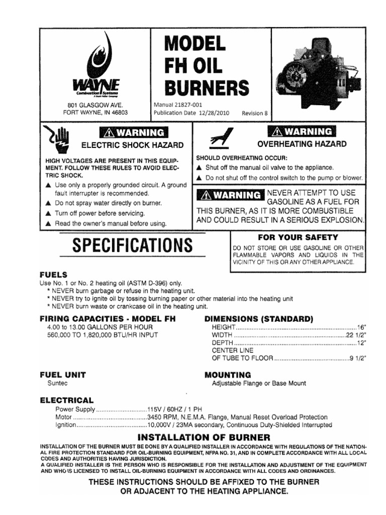 Manual FH Oil Powered Burners English | PDF | Machines | Home Appliance