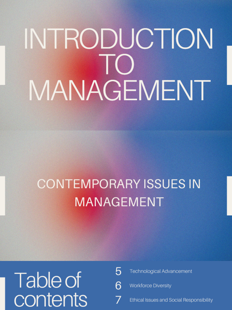 Contemporary Issues in Management | PDF | Change Management ...