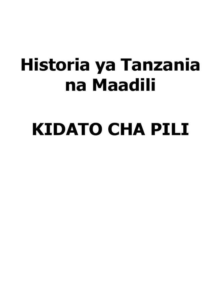 New Historia Ya Tanzania Na Maadili Kidato Cha Pili New576 | PDF
