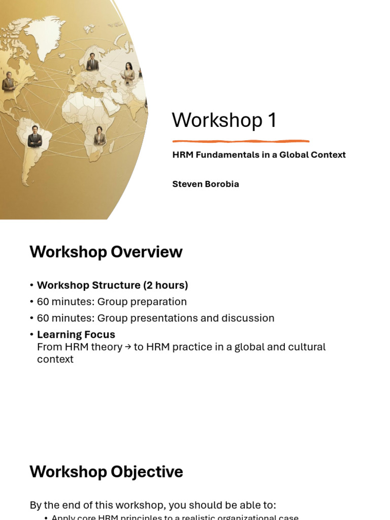 Workshop 1 | PDF | Human Resource Management | Leadership